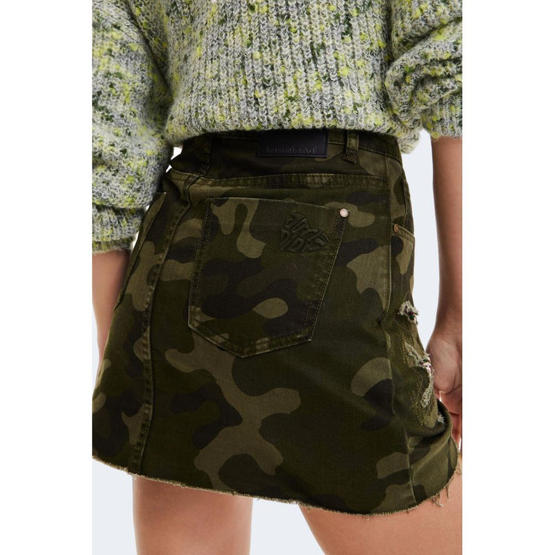 Army Cotton Skirt Desigual