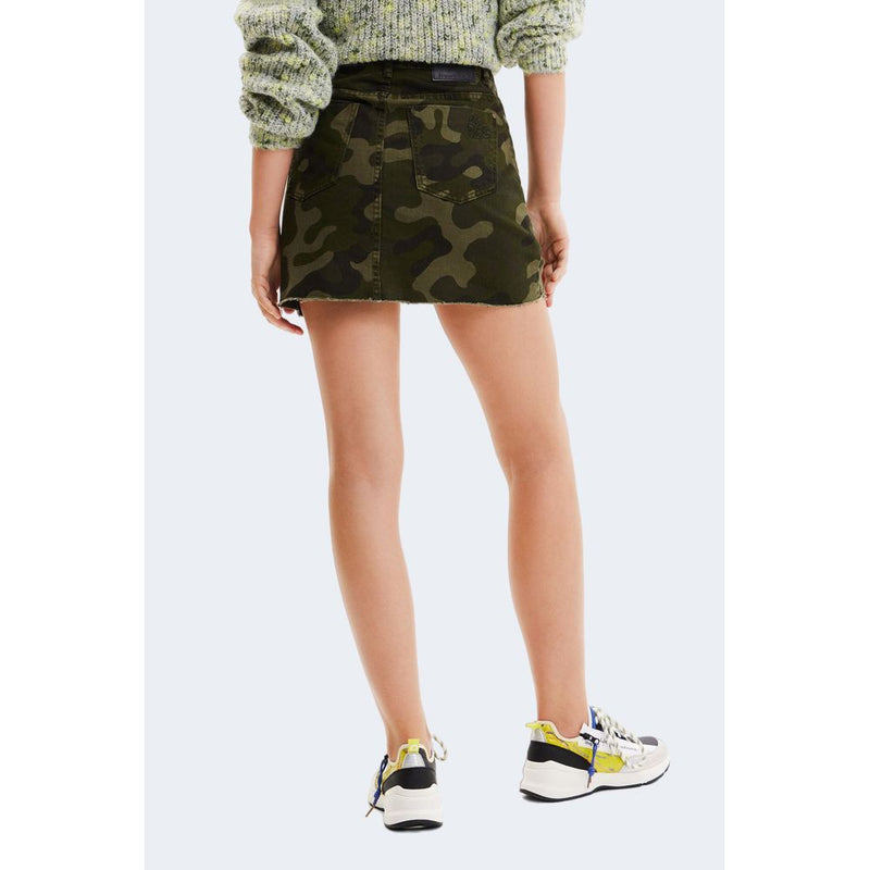 Army Cotton Skirt Desigual