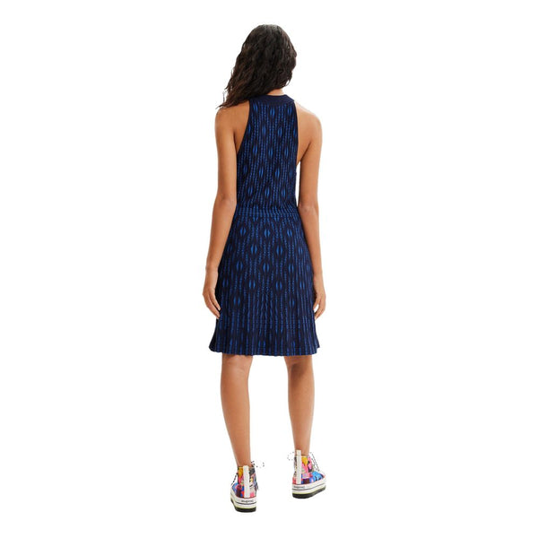 Blue Viscose Dress Desigual