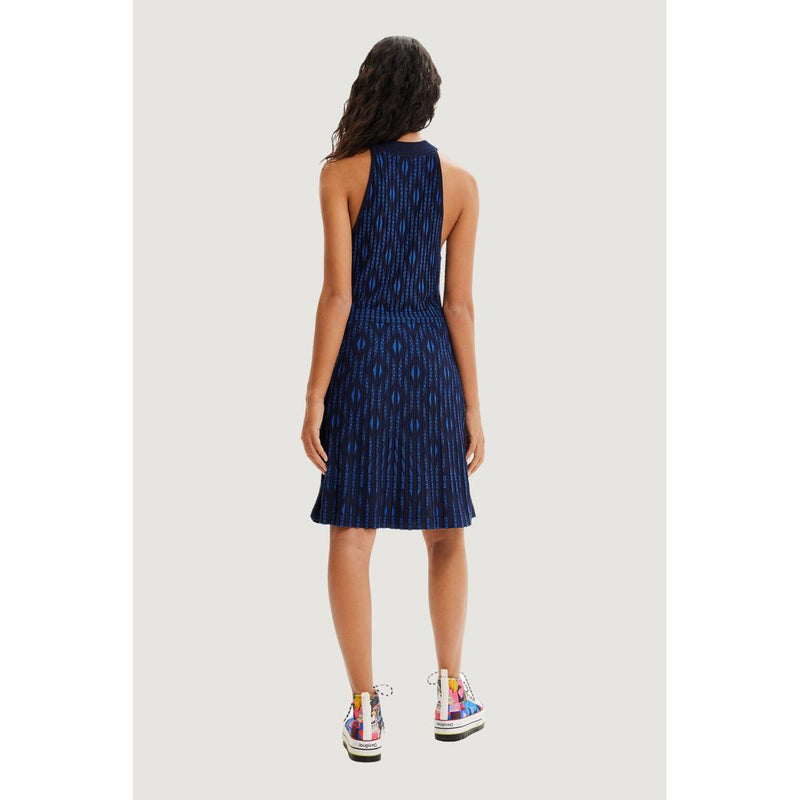 Blue Viscose Dress Desigual