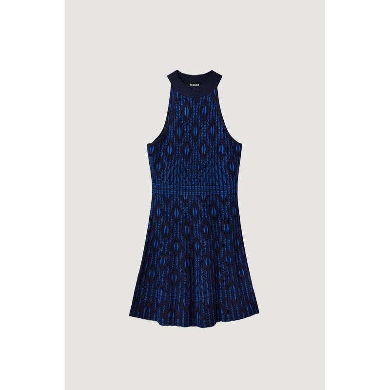 Blue Viscose Dress Desigual