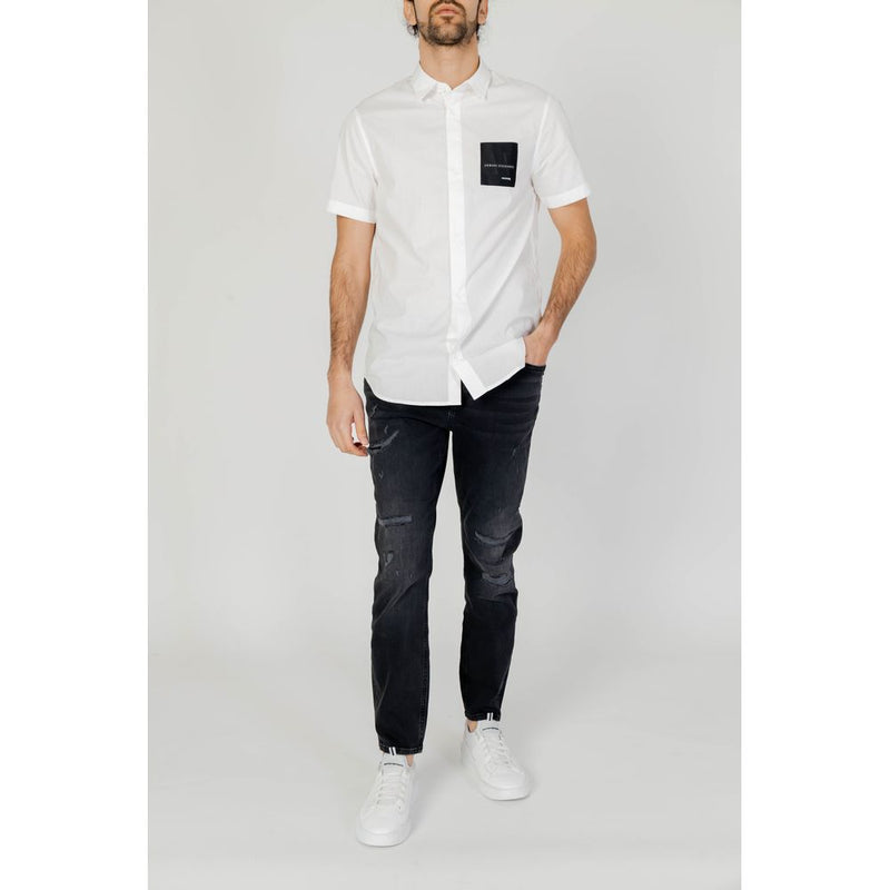 White Cotton Shirt Armani Exchange