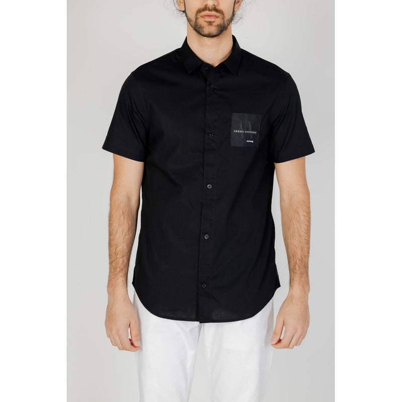 Black Cotton Shirt Armani Exchange