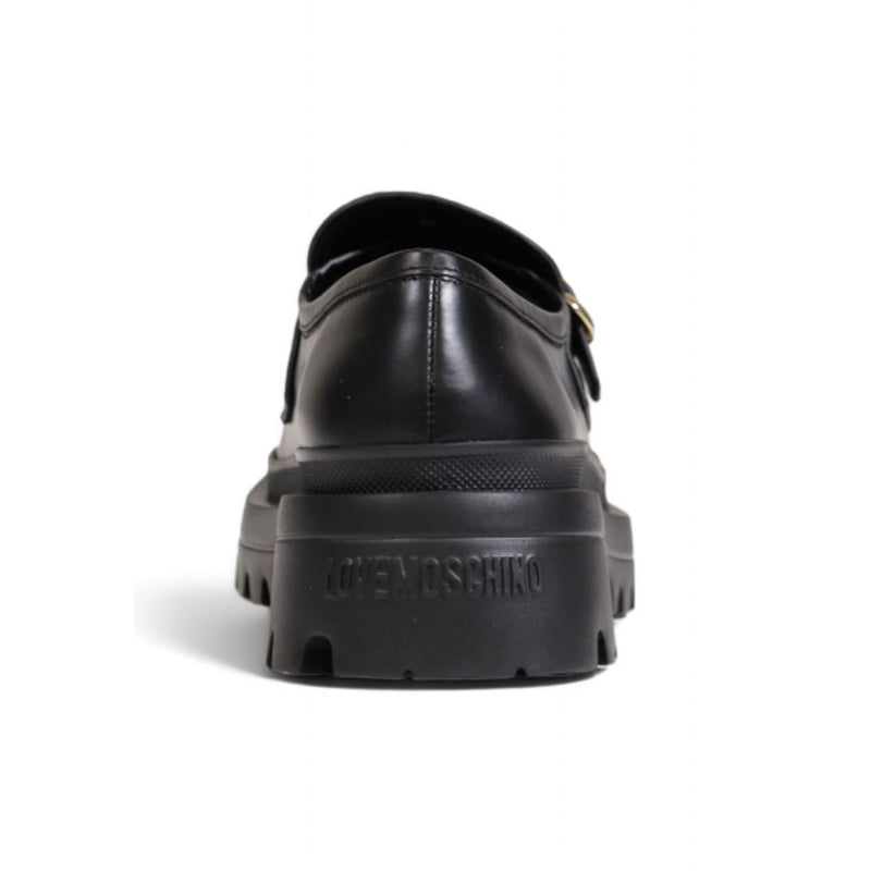 Black Polyethylene Flat Shoe Love Moschino