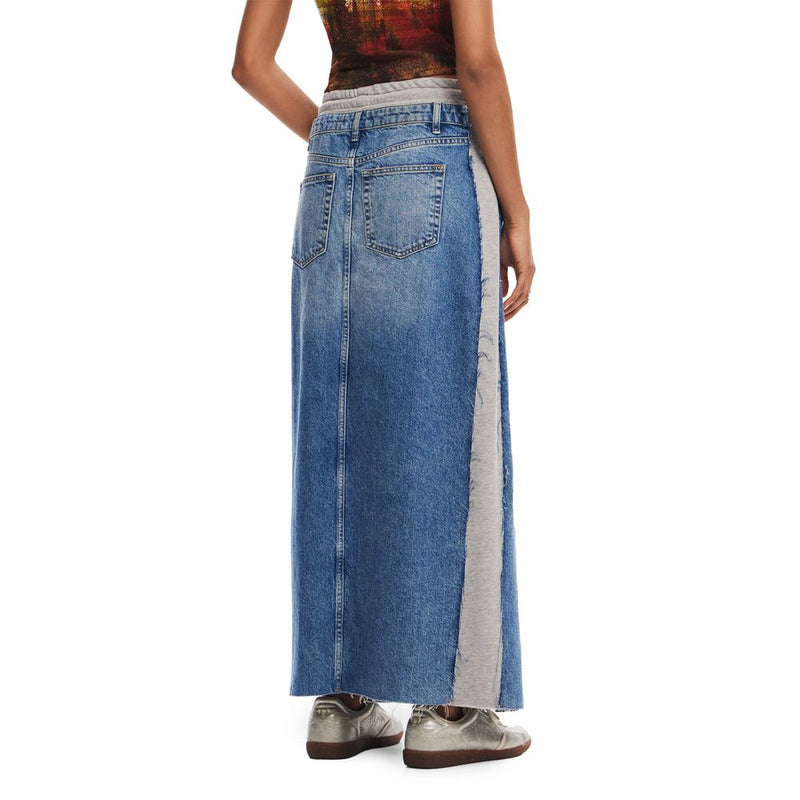 Blue Cotton Skirt Desigual