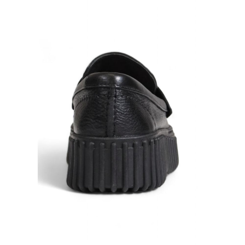 Black Leather Flat Shoe Clarks