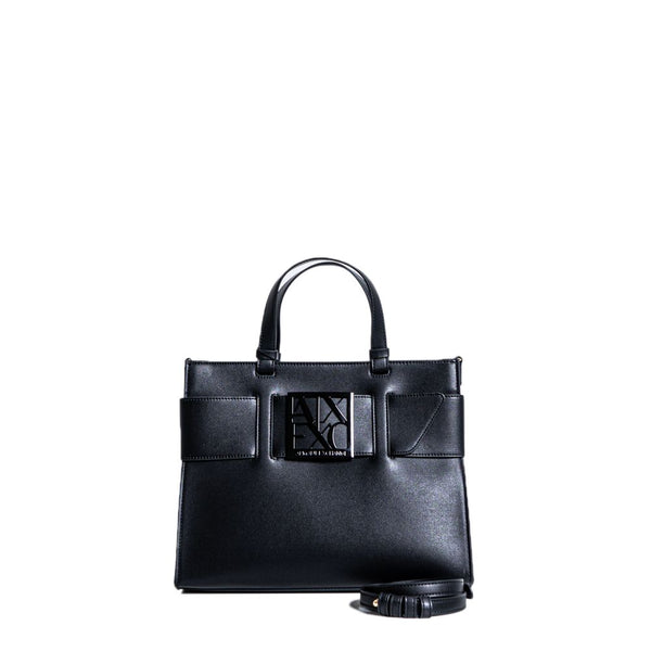 Black Synthetic Leather Handbag Armani Exchange