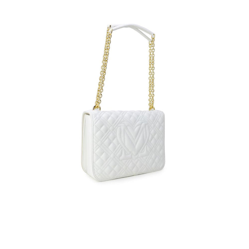 White Polyethylene Handbag Love Moschino