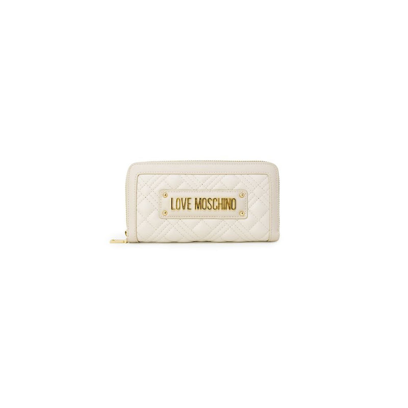 Beige Polyethylene Wallet Love Moschino