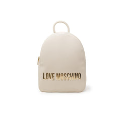 Beige Polyethylene Backpack Love Moschino