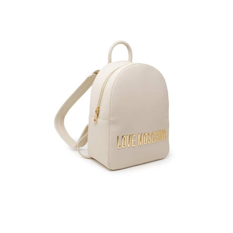 Beige Polyethylene Backpack Love Moschino