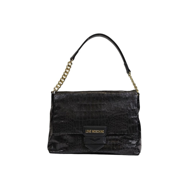 Black Polyester Handbag Love Moschino