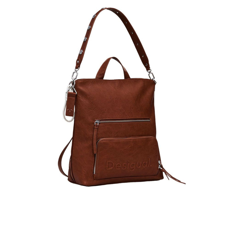 Brown Polyethylene Backpack Desigual