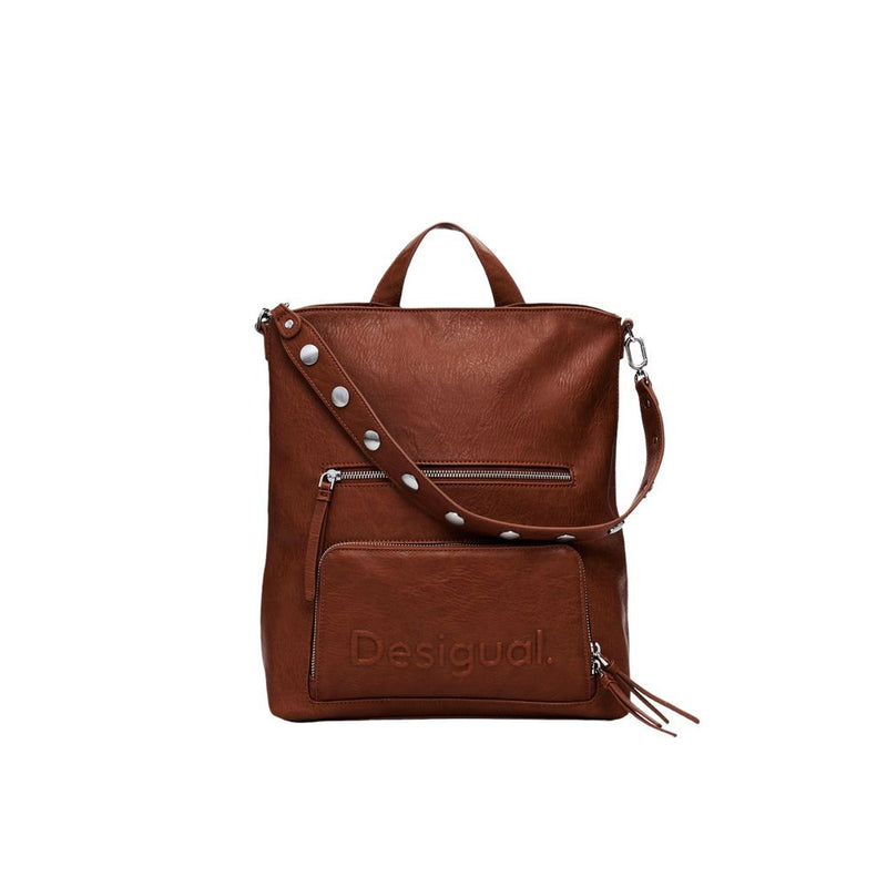 Brown Polyethylene Backpack Desigual