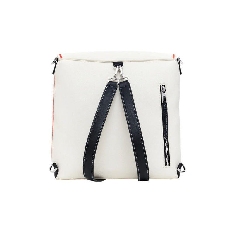 Cream Polyethylene Backpack Desigual