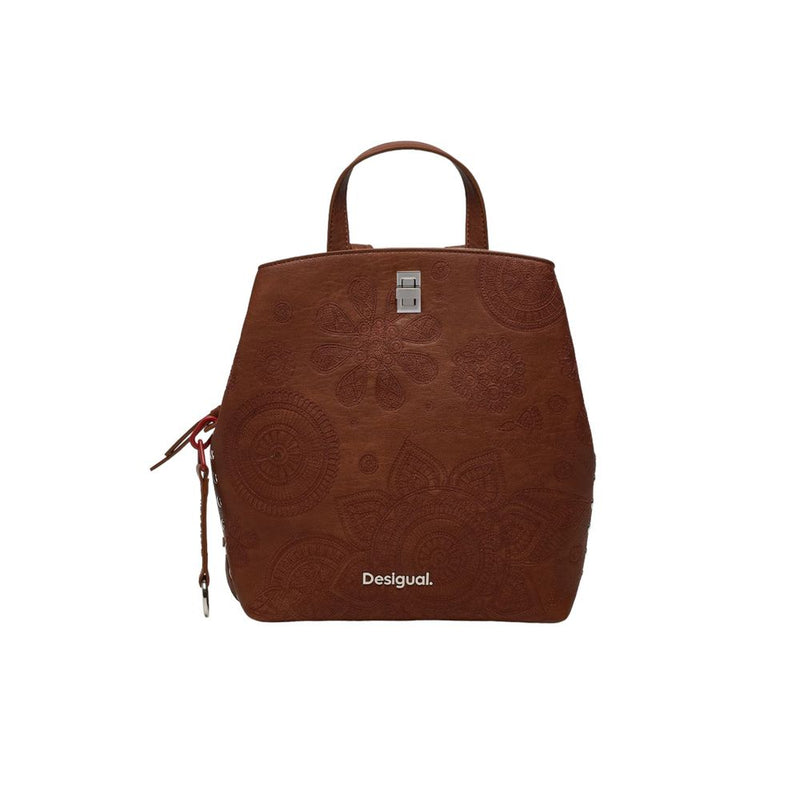 Brown Polyethylene Backpack Desigual