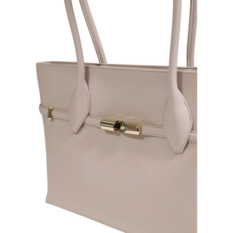 Gray Leather Handbag Furla