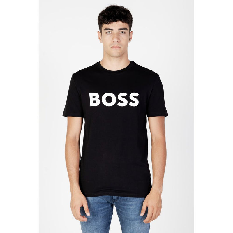 Black Cotton T-Shirt Hugo Boss