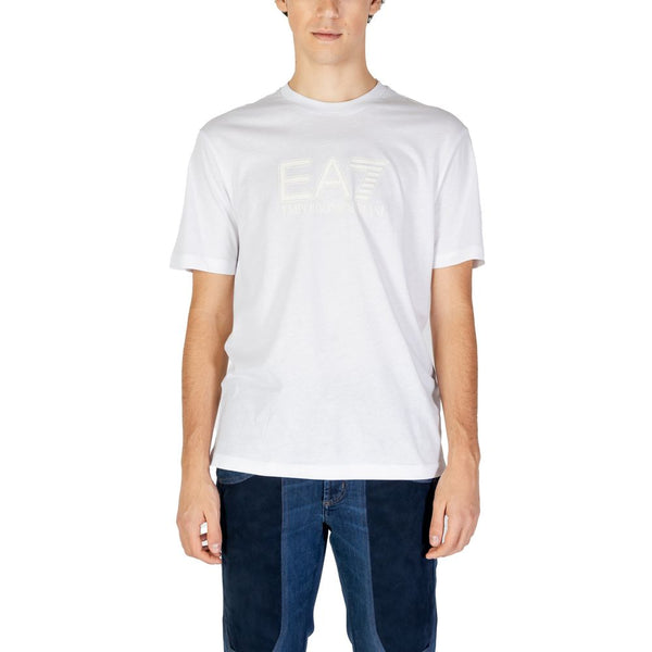 White Cotton T-Shirt EA7 Emporio Armani