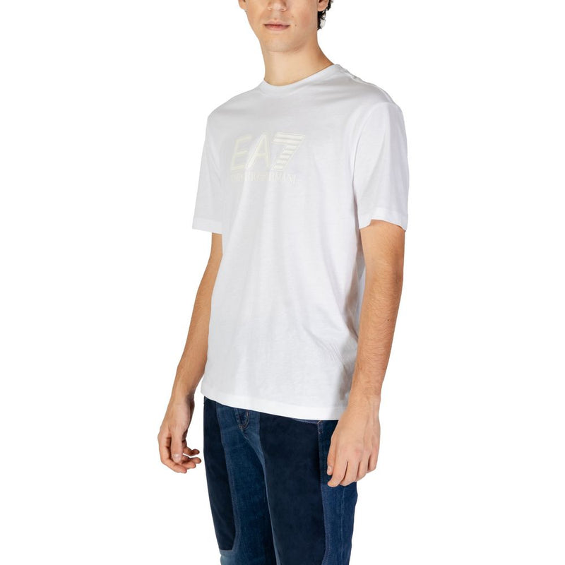 White Cotton T-Shirt EA7 Emporio Armani