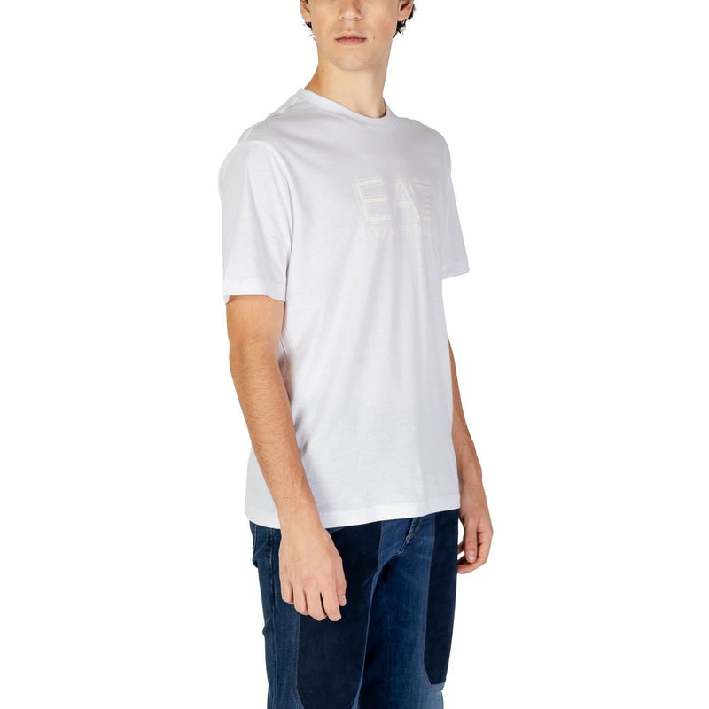 White Cotton T-Shirt EA7 Emporio Armani