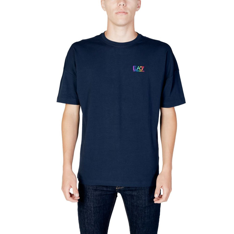 Blue Cotton T-Shirt EA7 Emporio Armani