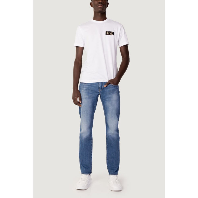 White Cotton T-Shirt EA7 Emporio Armani