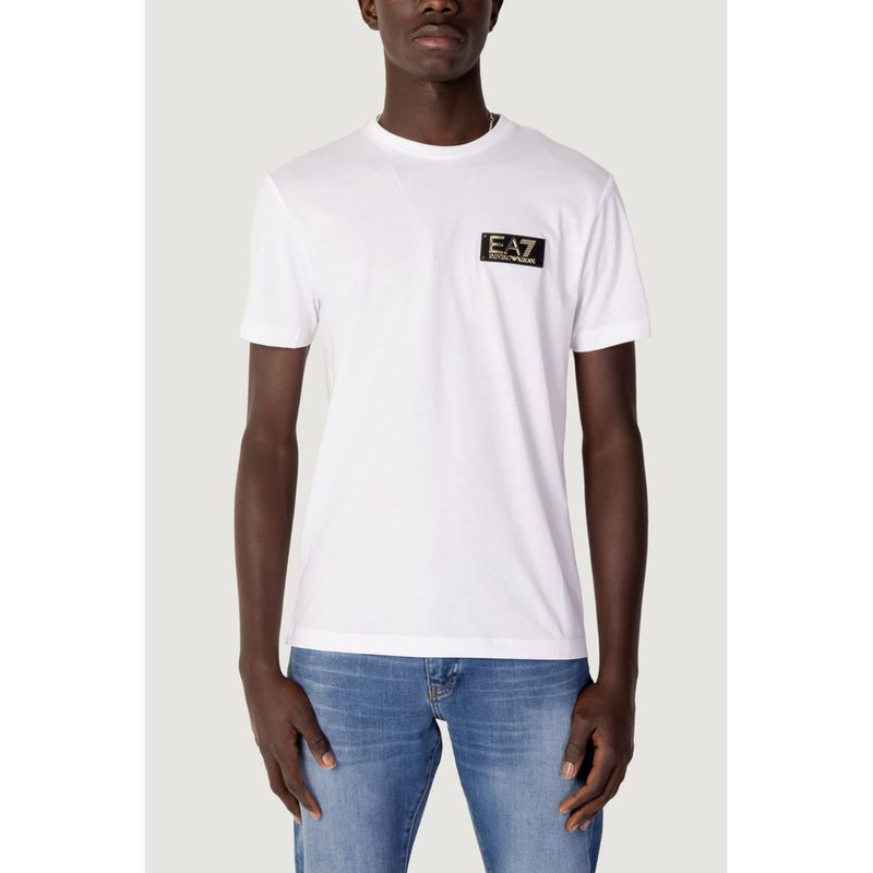 White Cotton T-Shirt EA7 Emporio Armani