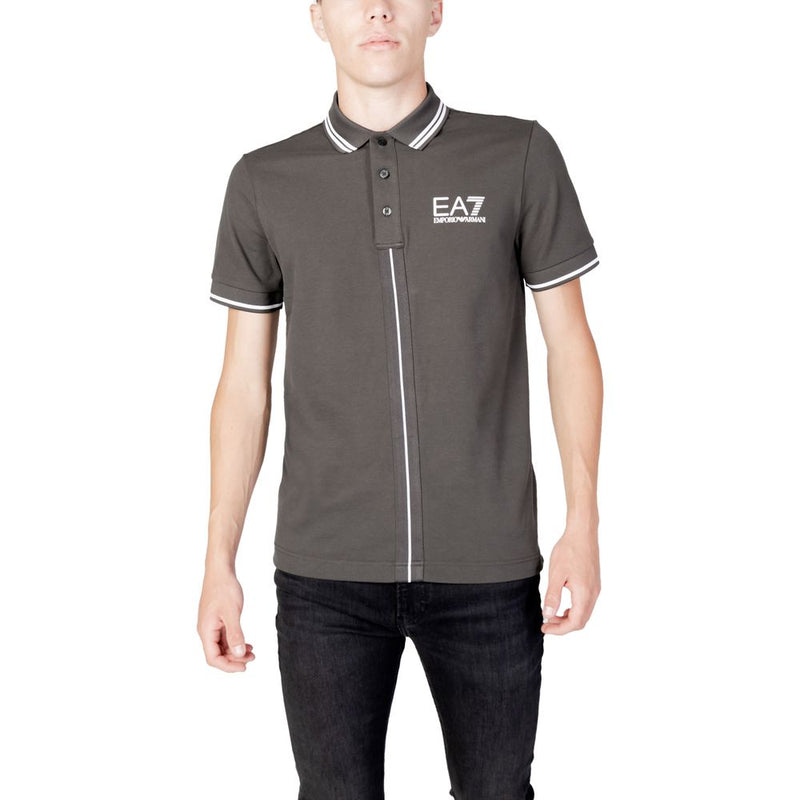 Gray Cotton Polo Shirt EA7 Emporio Armani