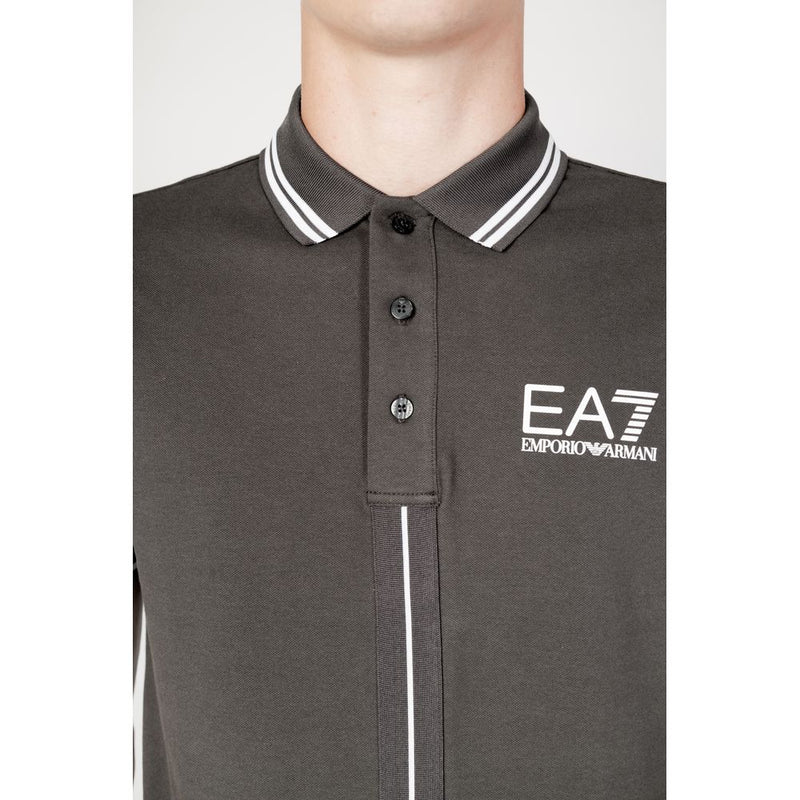 Gray Cotton Polo Shirt EA7 Emporio Armani