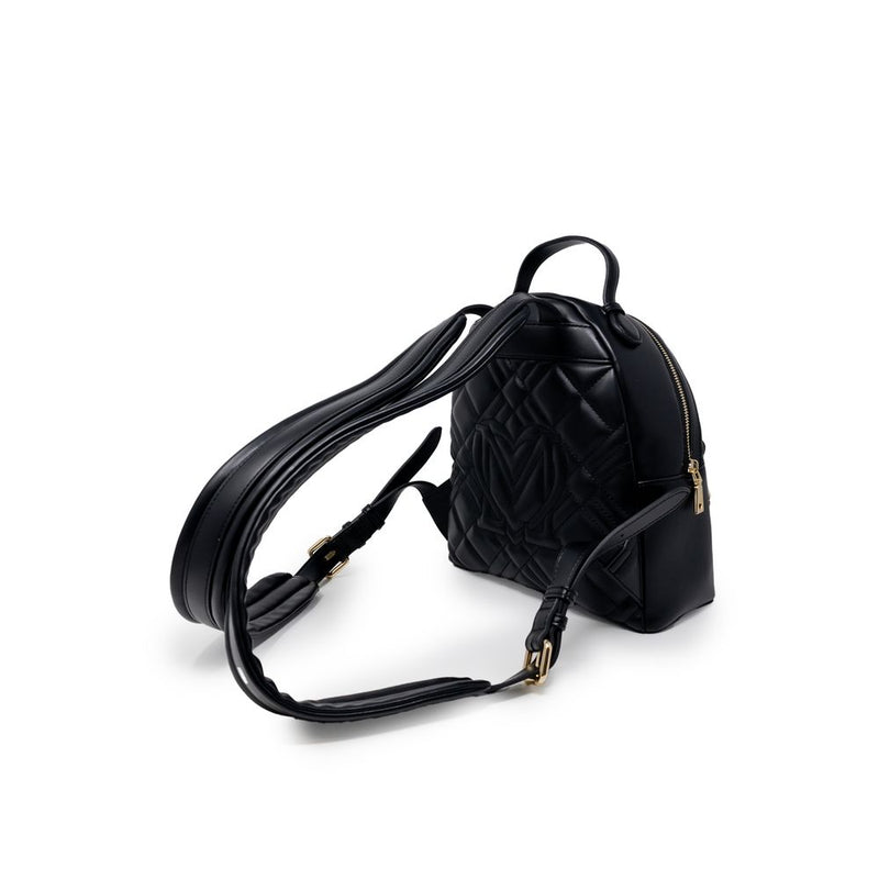 Black Polyethylene Backpack Love Moschino