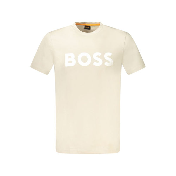 Beige Cotton T-Shirt Hugo Boss