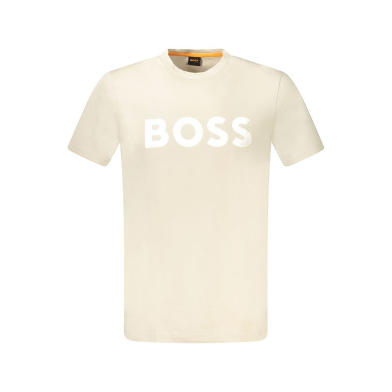 Beige Cotton T-Shirt Hugo Boss