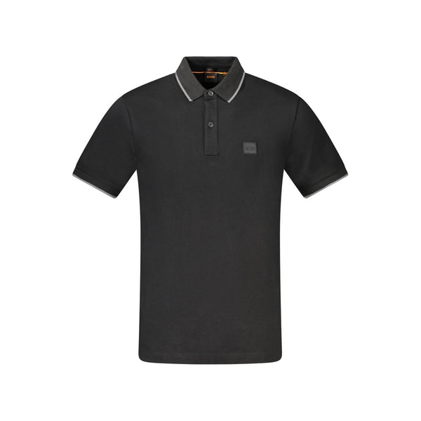 Black Cotton Polo Shirt Hugo Boss