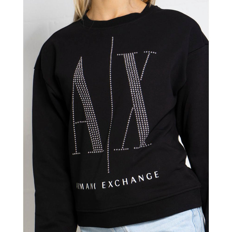 Black Cotton Sweater Armani Exchange