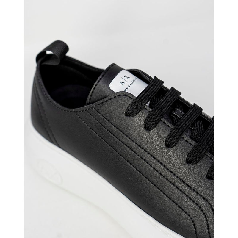 Black Synthetic Leather Sneaker Armani Exchange