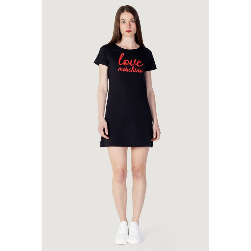 Black Cotton Dress Love Moschino