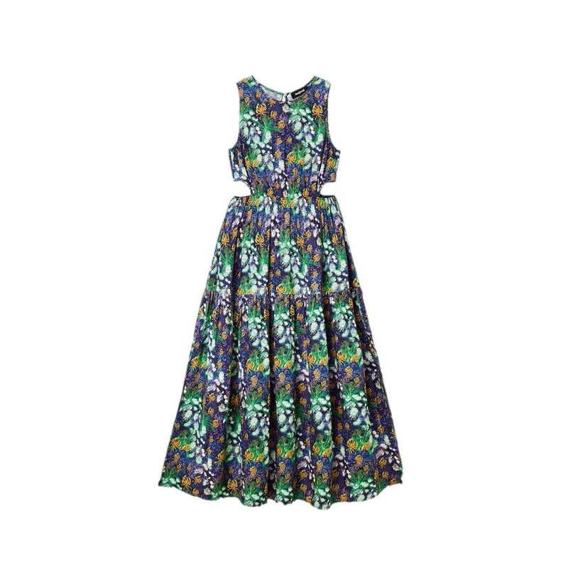 Blue Viscose Dress Desigual