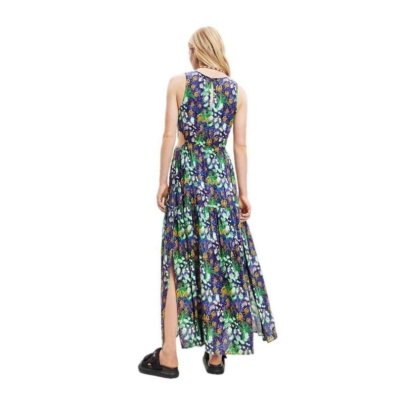 Blue Viscose Dress Desigual