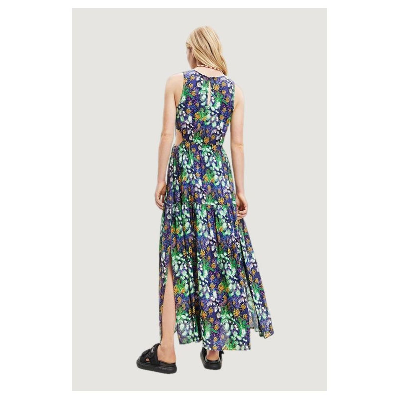 Blue Viscose Dress Desigual