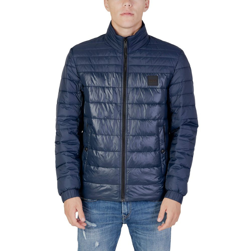 Blue Polyester Jacket Hugo Boss