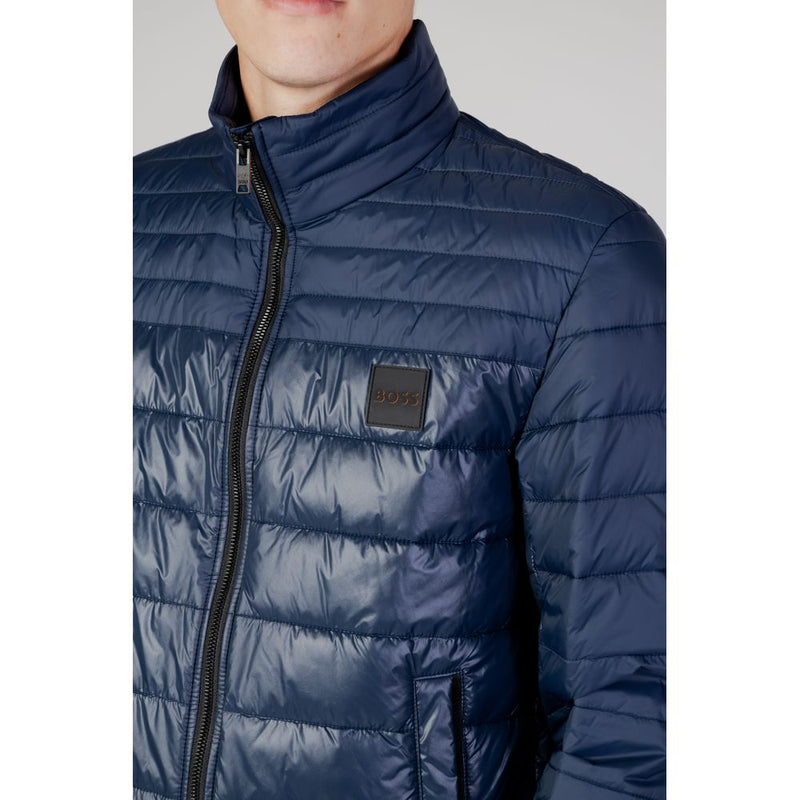 Blue Polyester Jacket Hugo Boss