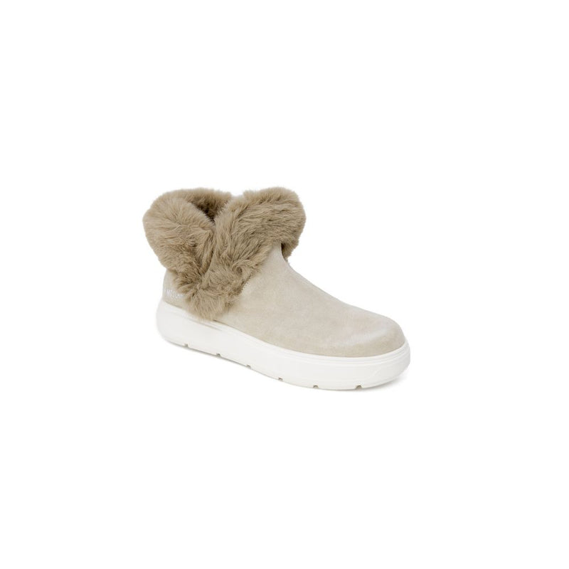 Beige Leather Sneaker Love Moschino