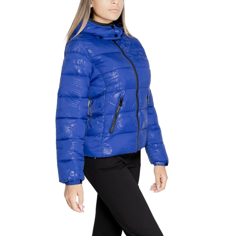 Blue Polyamide Jackets & Coat Desigual