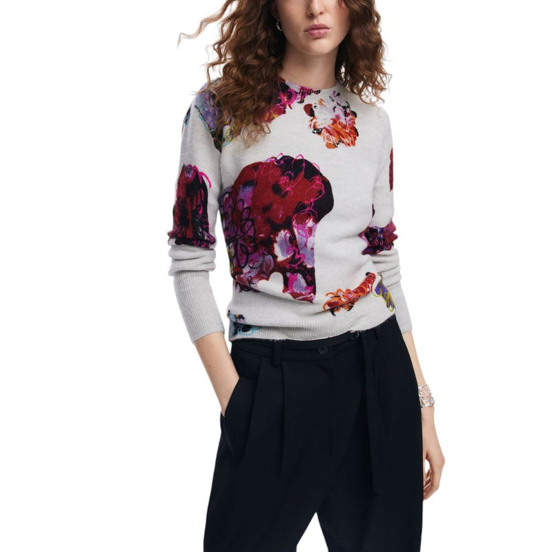 Gray Acrylic Sweater Desigual