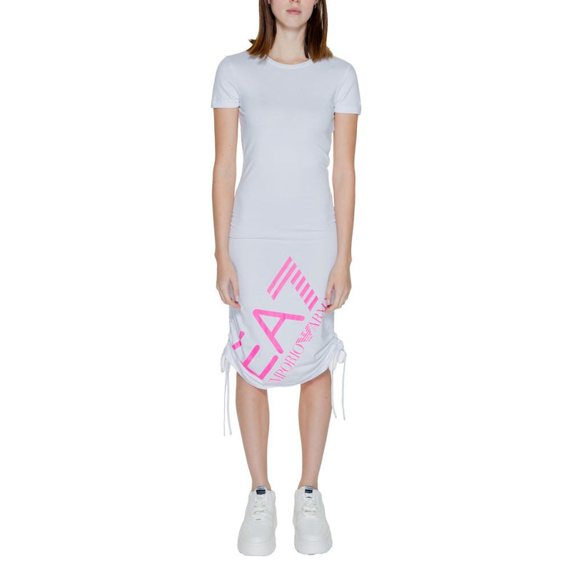 White Cotton Dress EA7 Emporio Armani