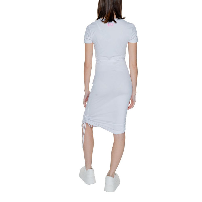 White Cotton Dress EA7 Emporio Armani