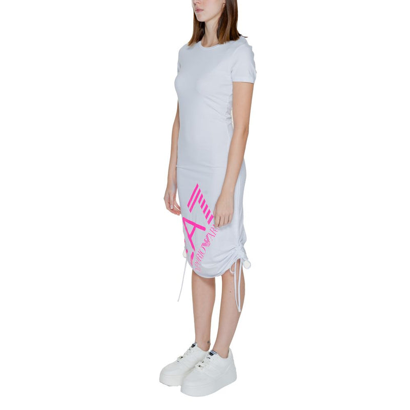 White Cotton Dress EA7 Emporio Armani