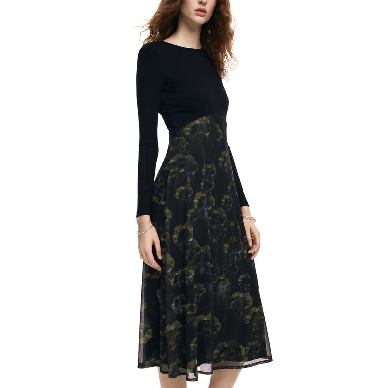 Black Viscose Dress Desigual