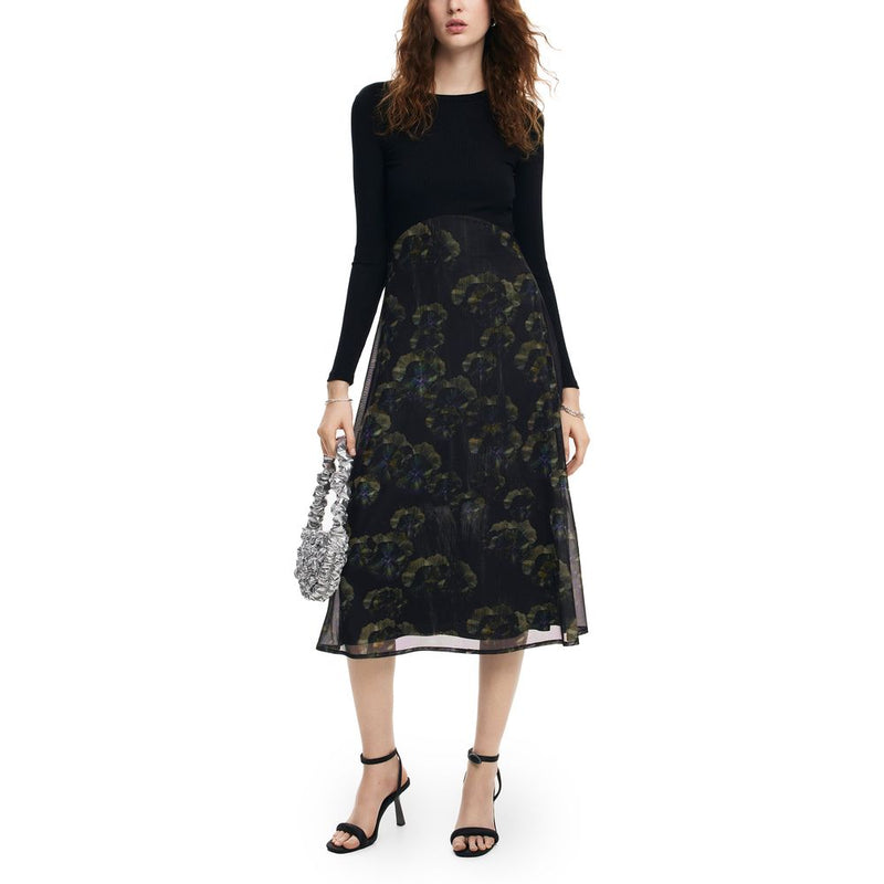 Black Viscose Dress Desigual